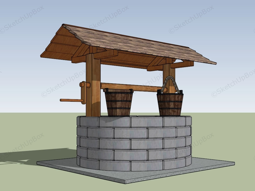 Brick Wishing Well sketchup model preview - SketchupBox