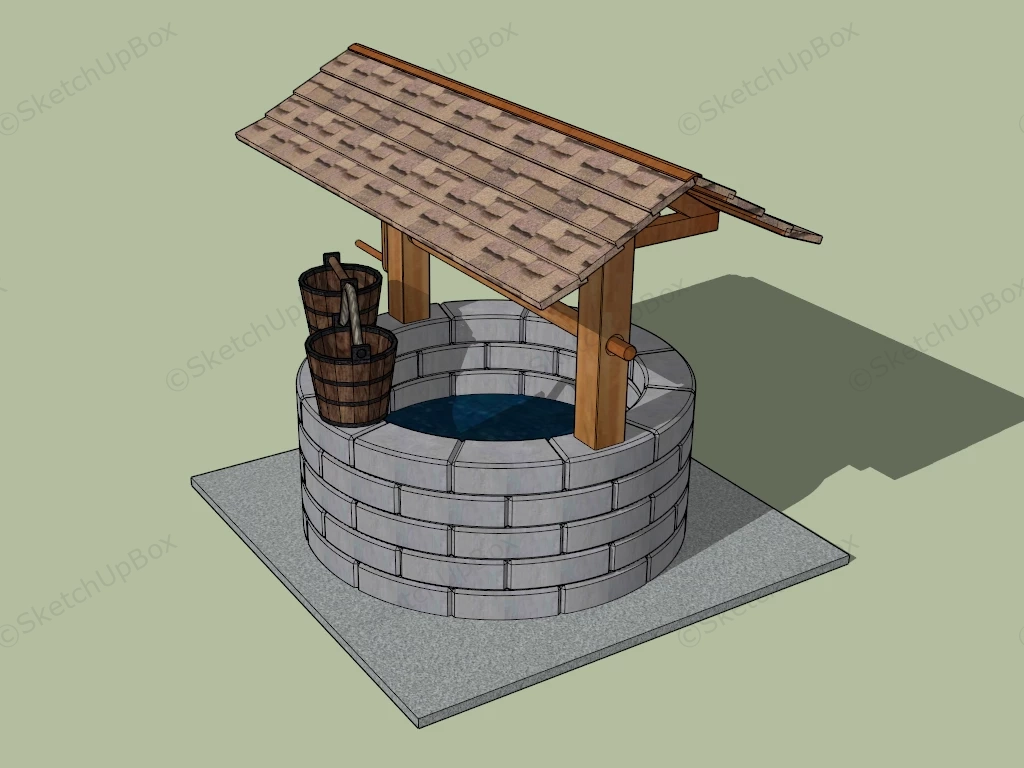 Brick Wishing Well sketchup model preview - SketchupBox