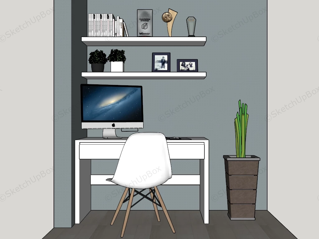 Small Corner Home Office Ideas sketchup model preview - SketchupBox