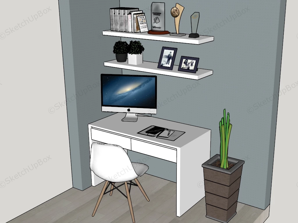 Small Corner Home Office Ideas sketchup model preview - SketchupBox