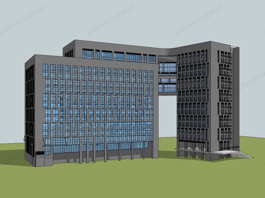 Corporate Office Block sketchup model preview - SketchupBox