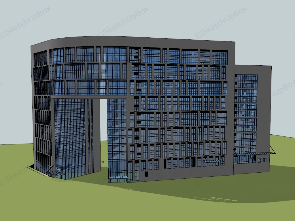 Corporate Office Block sketchup model preview - SketchupBox