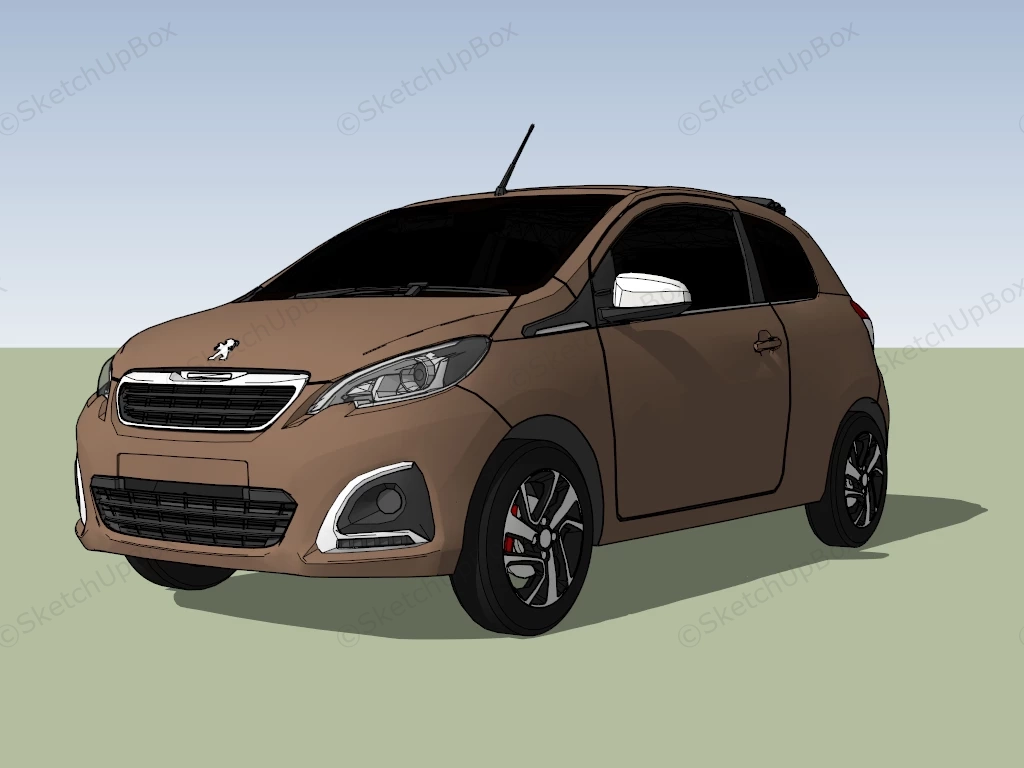 Peugeot 208 Hatchback sketchup model preview - SketchupBox