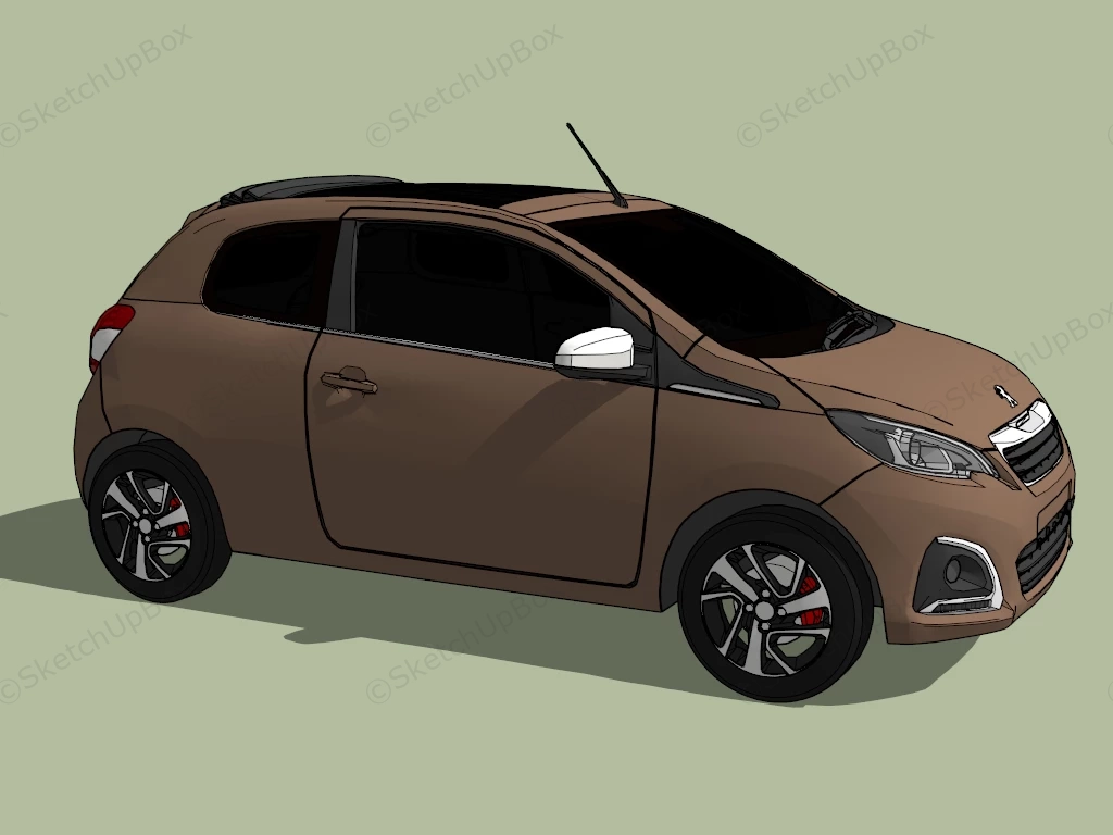 Peugeot 208 Hatchback sketchup model preview - SketchupBox