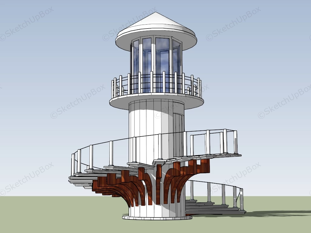 Lighthouse With Spiral Staircase sketchup model preview - SketchupBox