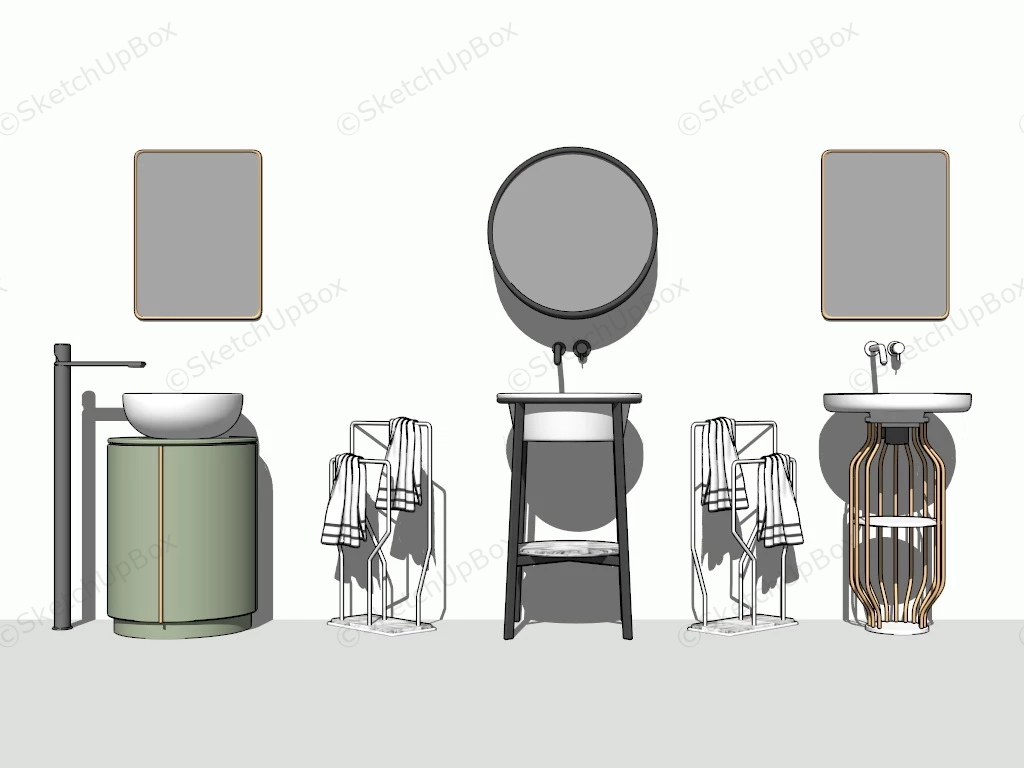 Wash Basin Mirror Design Ideas sketchup model preview - SketchupBox