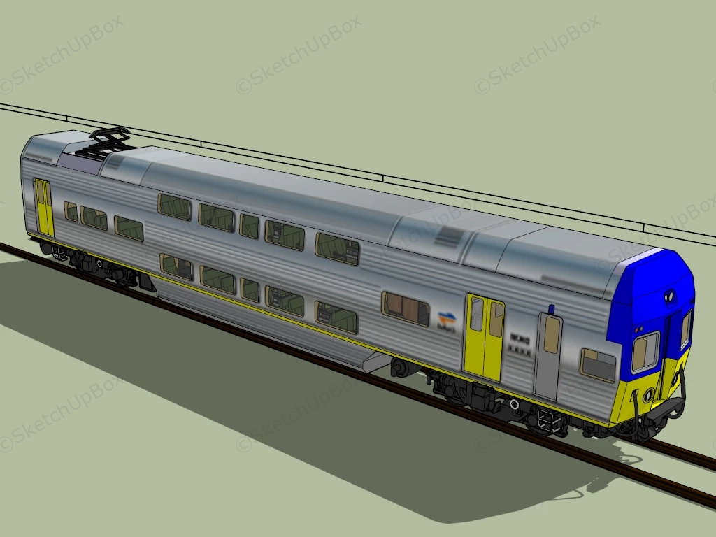 Double Decker Rail Car sketchup model preview - SketchupBox