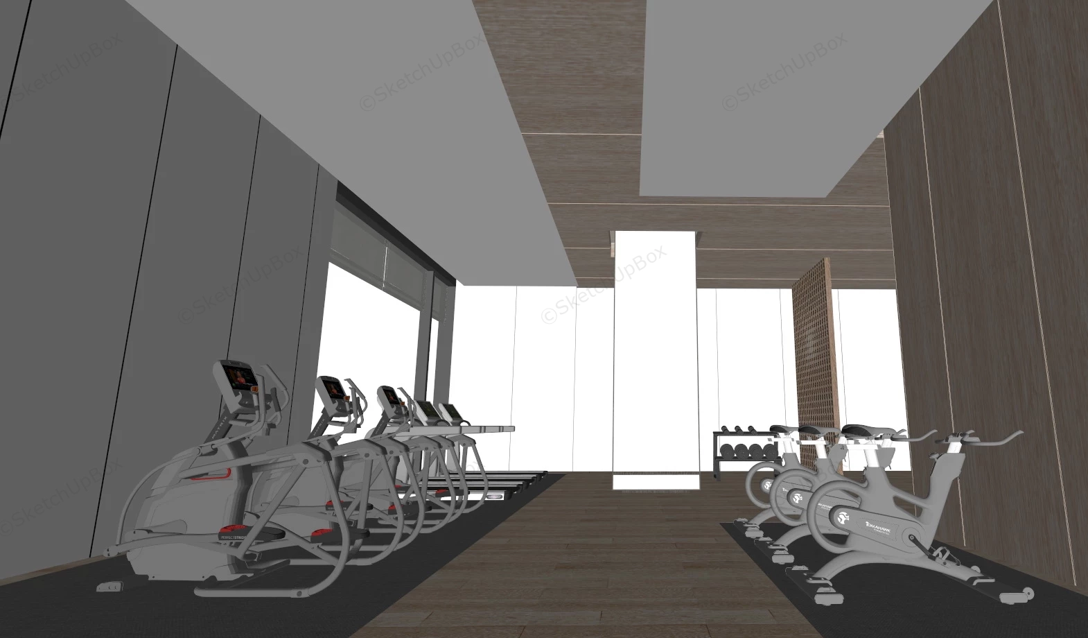 Office Gym Design sketchup model preview - SketchupBox