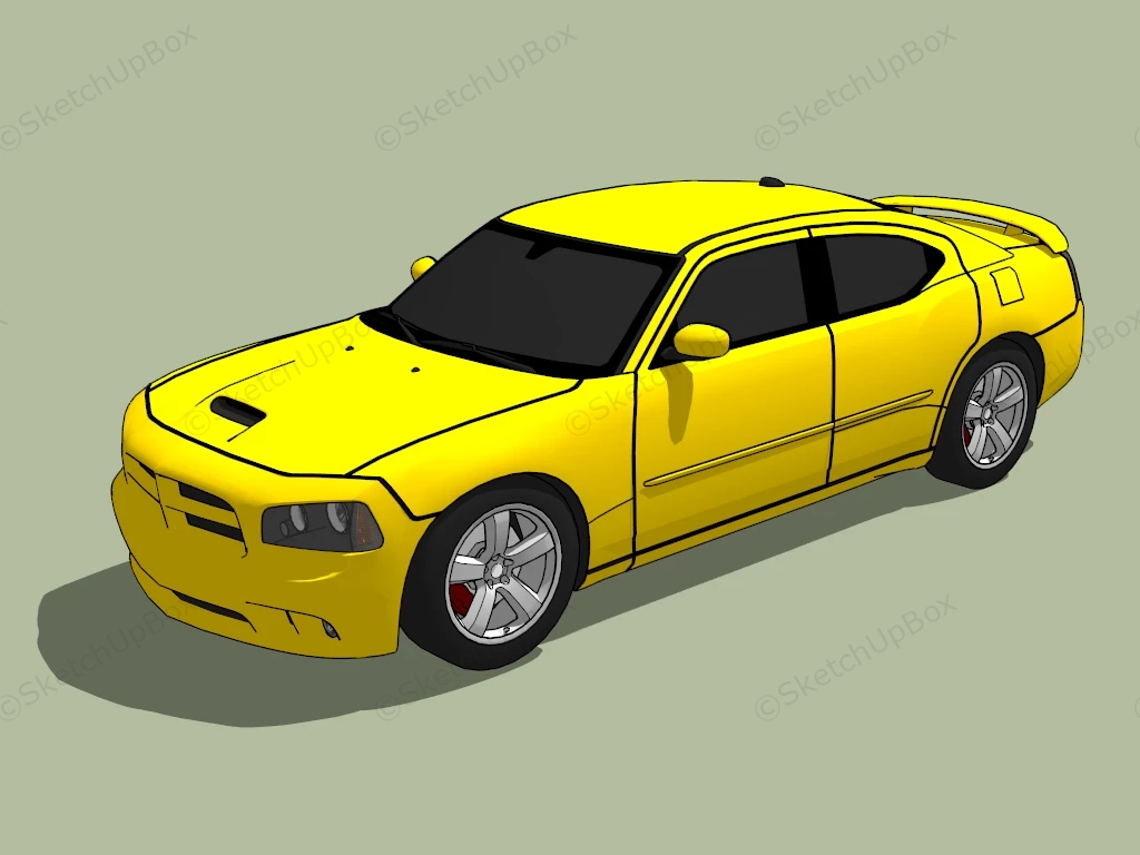 Yellow Sport Car sketchup model preview - SketchupBox