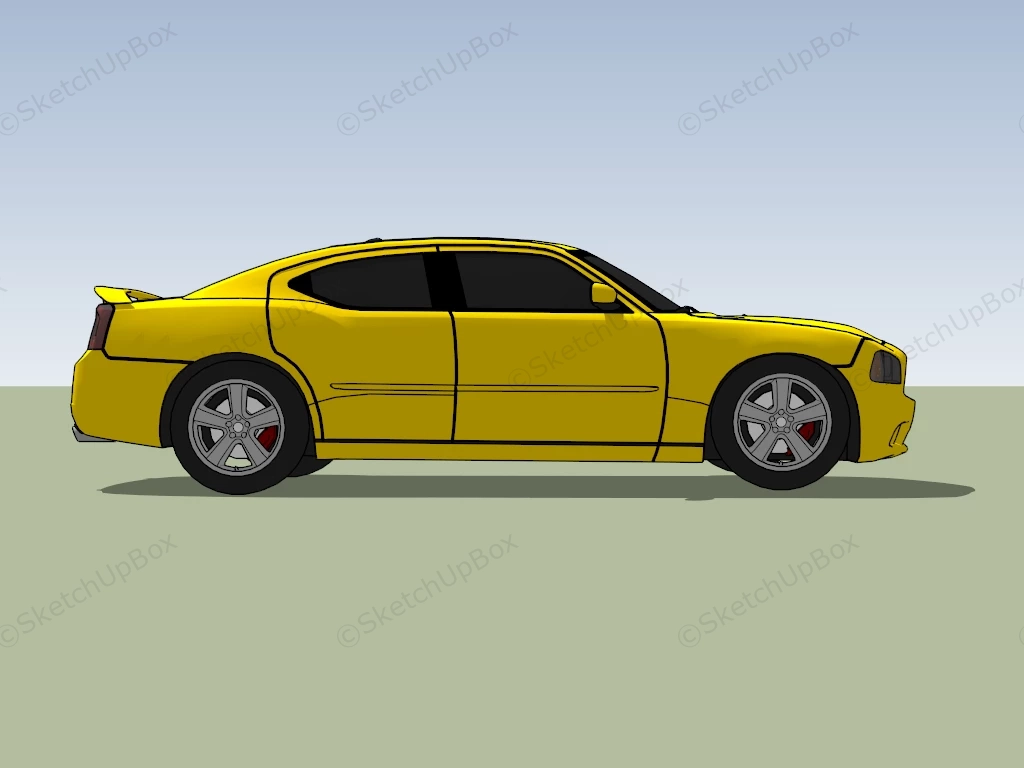 Yellow Sport Car sketchup model preview - SketchupBox