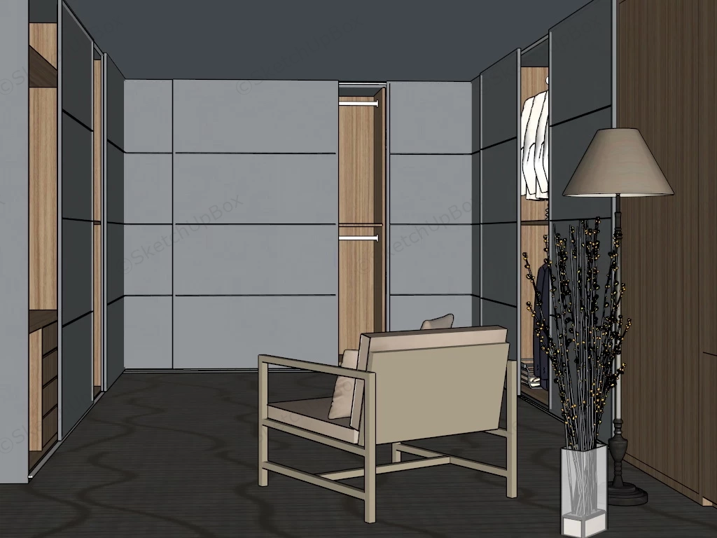 Dressing Room Wardrobe Design sketchup model preview - SketchupBox