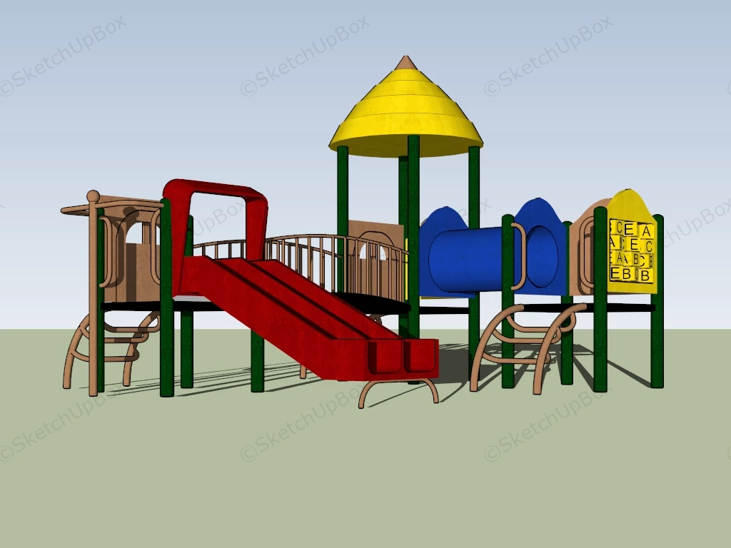 Outdoor Playset With Slide sketchup model preview - SketchupBox