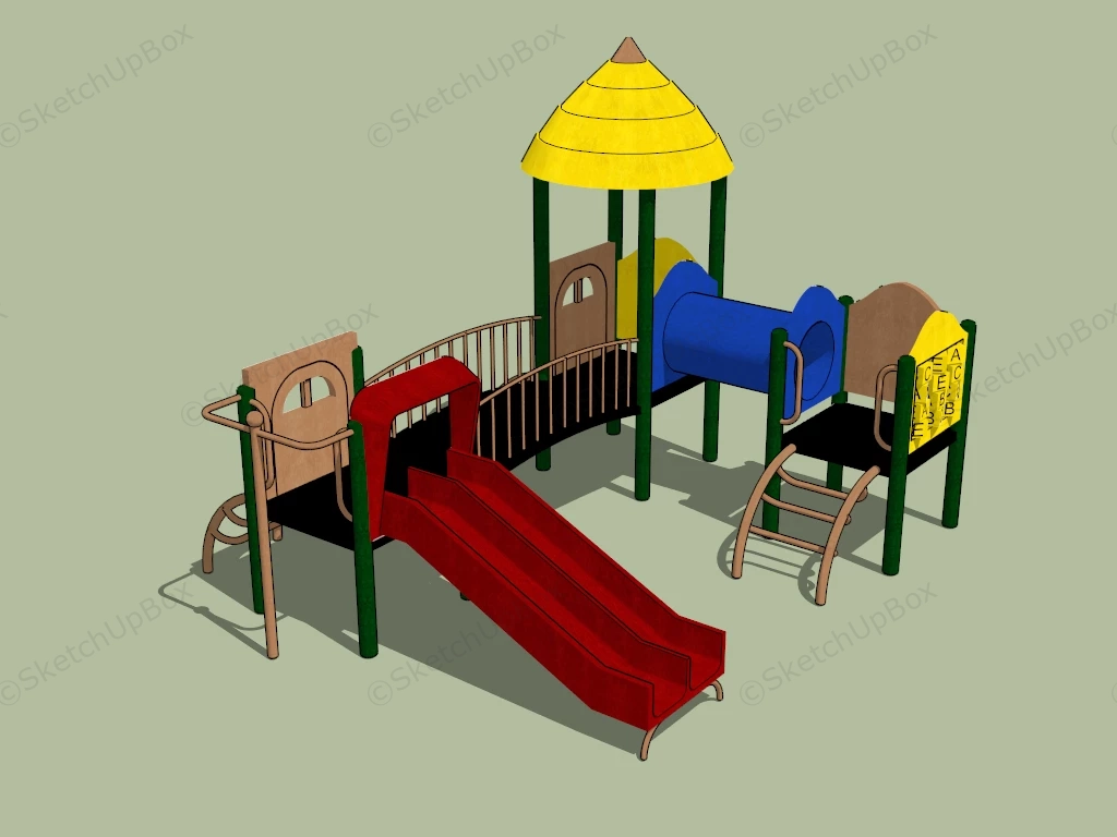 Outdoor Playset With Slide sketchup model preview - SketchupBox