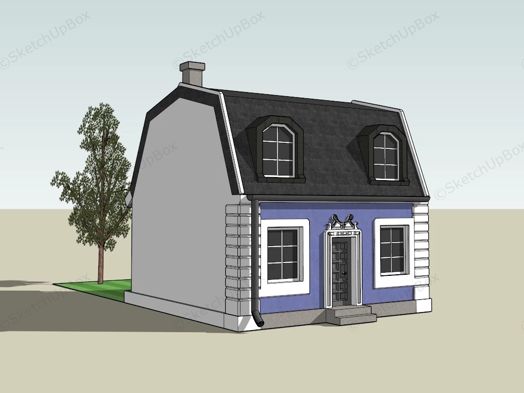 Old European City House sketchup model preview - SketchupBox