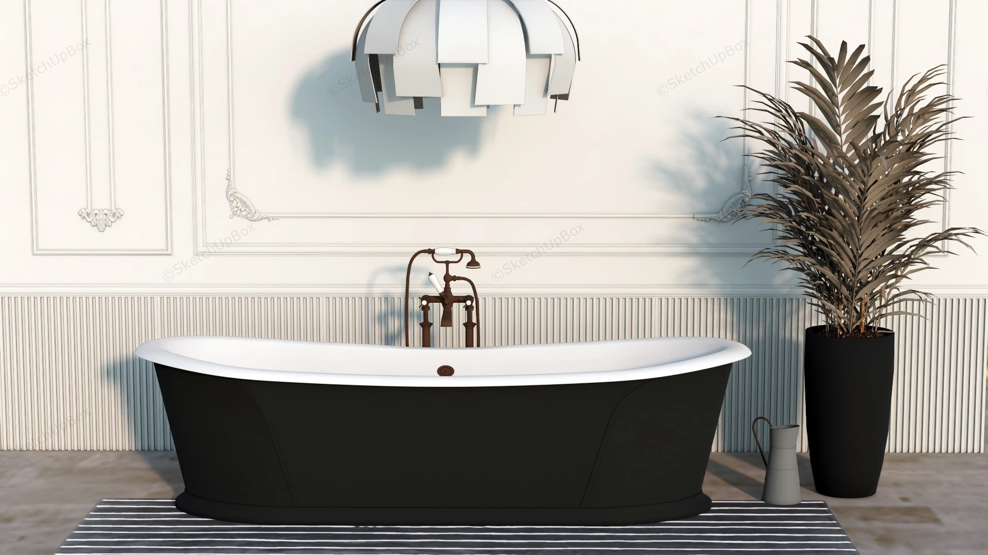 Black Soaking Tub sketchup model preview - SketchupBox