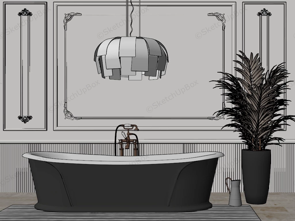 Black Soaking Tub sketchup model preview - SketchupBox