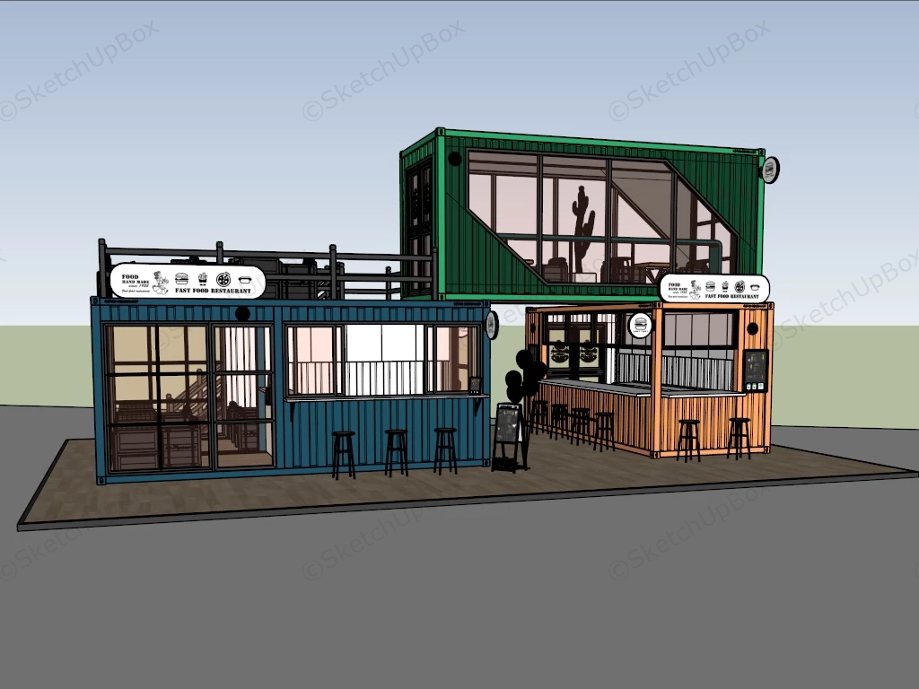 Fast Food Shipping Container sketchup model preview - SketchupBox