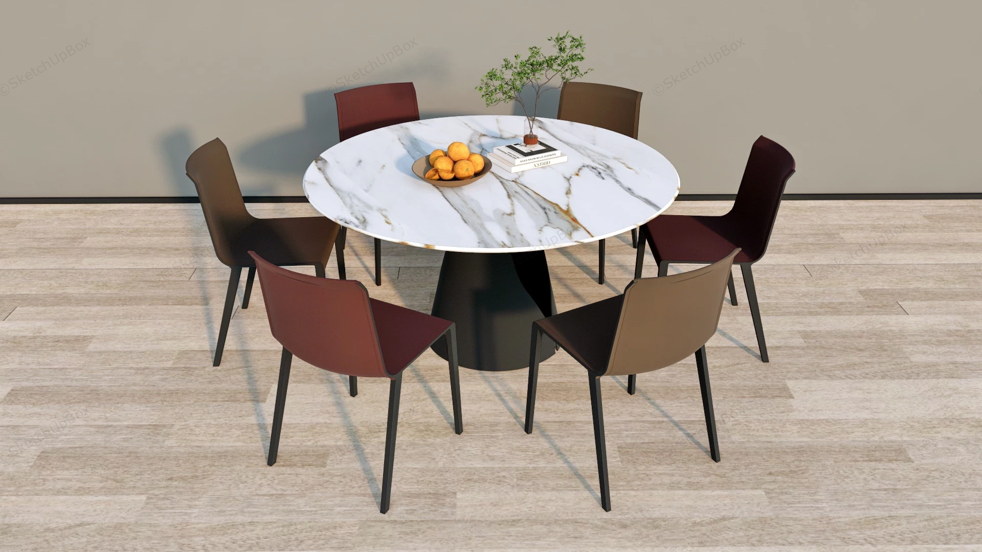 Round Dining Table For 6 sketchup model preview - SketchupBox