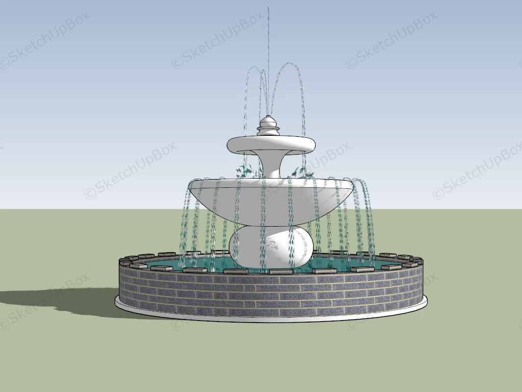 Garden Fountain Ideas sketchup model preview - SketchupBox