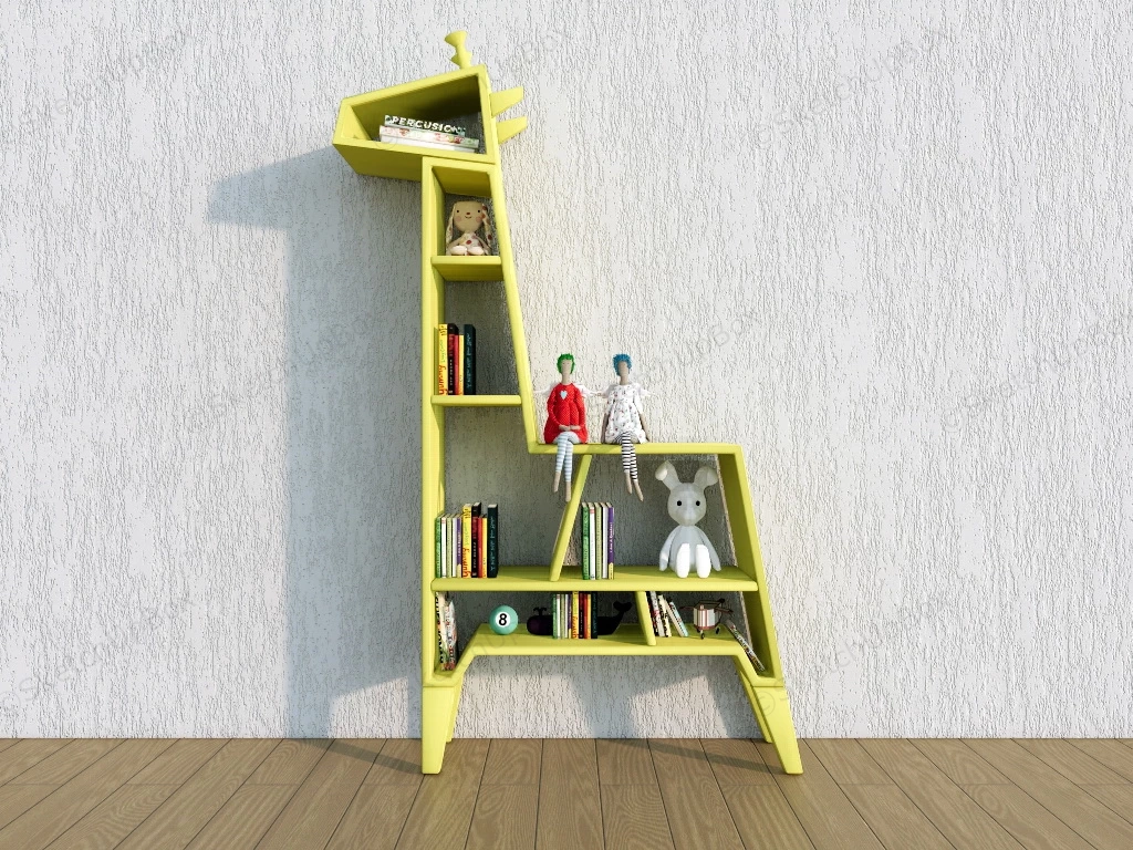 Yellow Giraffe Bookcase sketchup model preview - SketchupBox