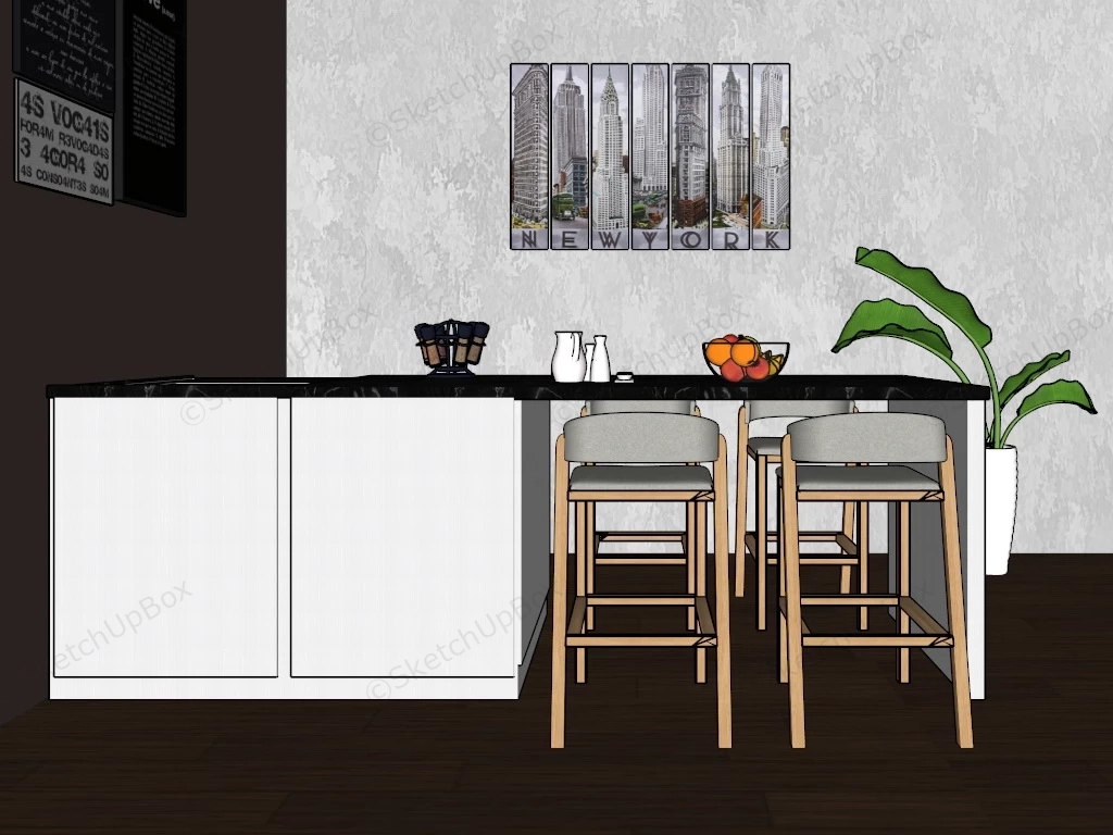 Home Bar Island sketchup model preview - SketchupBox