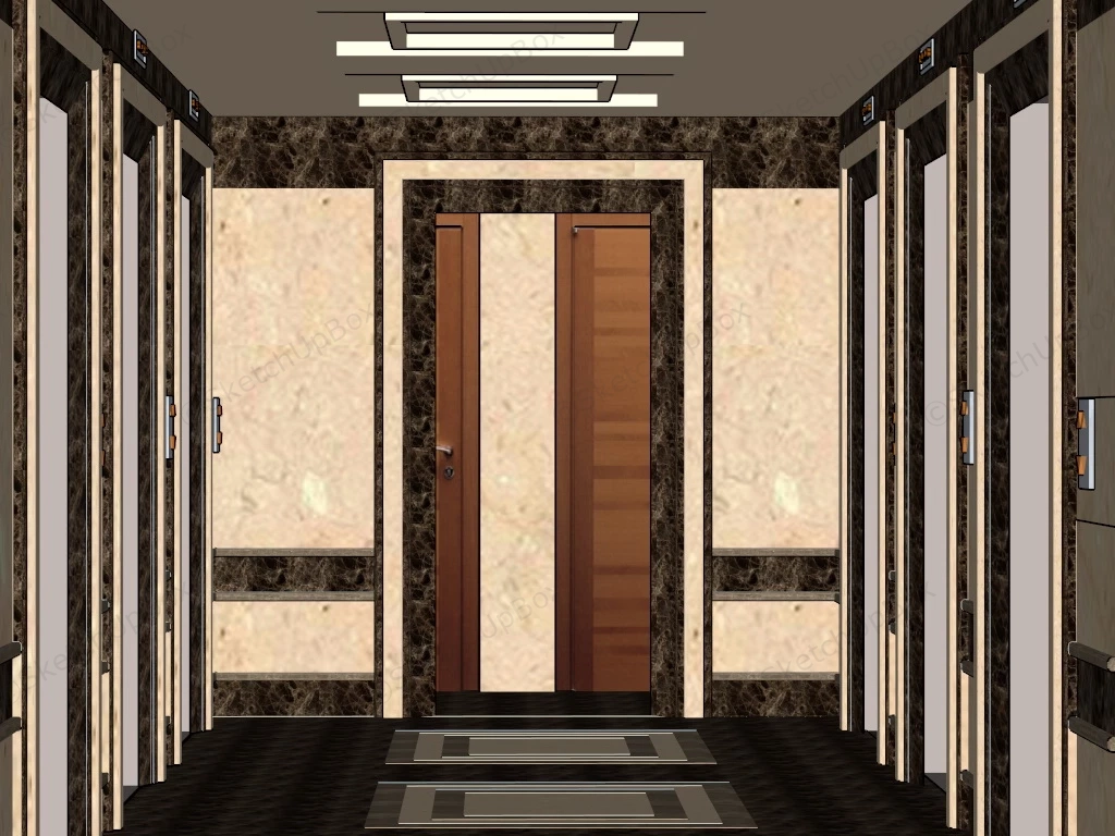 Office Elevator Lobby sketchup model preview - SketchupBox