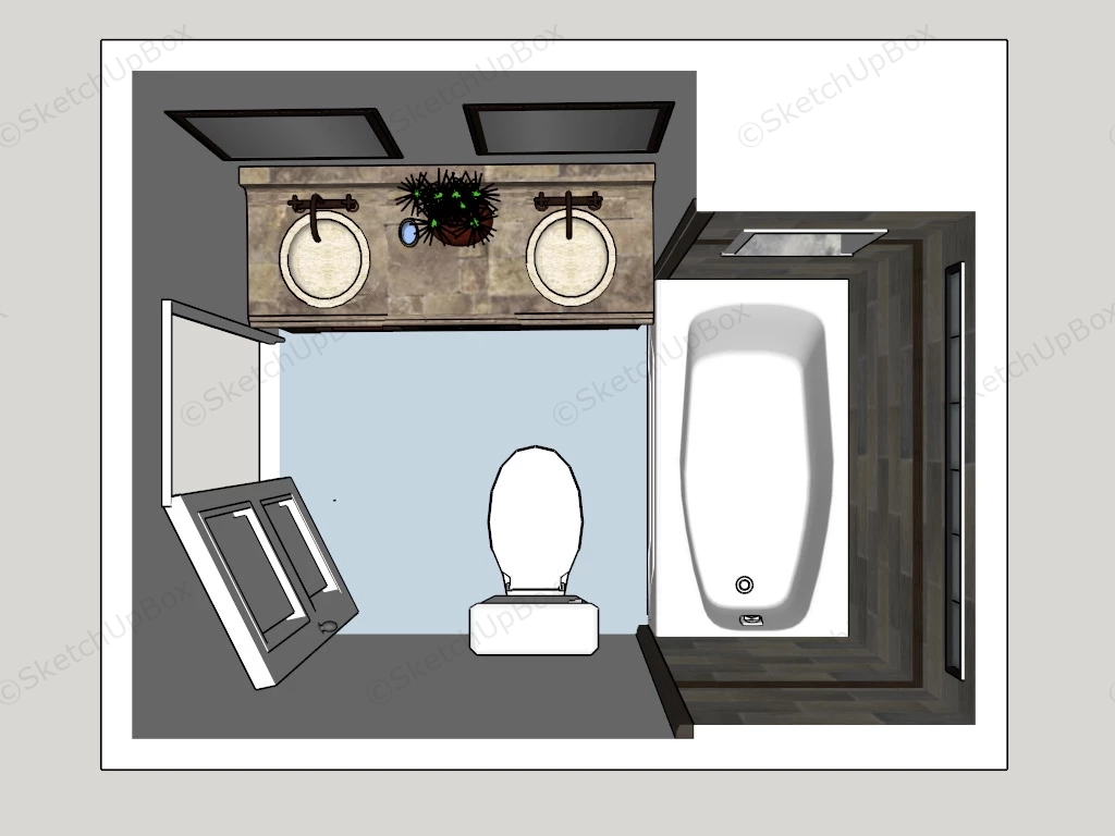 Small Bathroom Design Idea sketchup model preview - SketchupBox