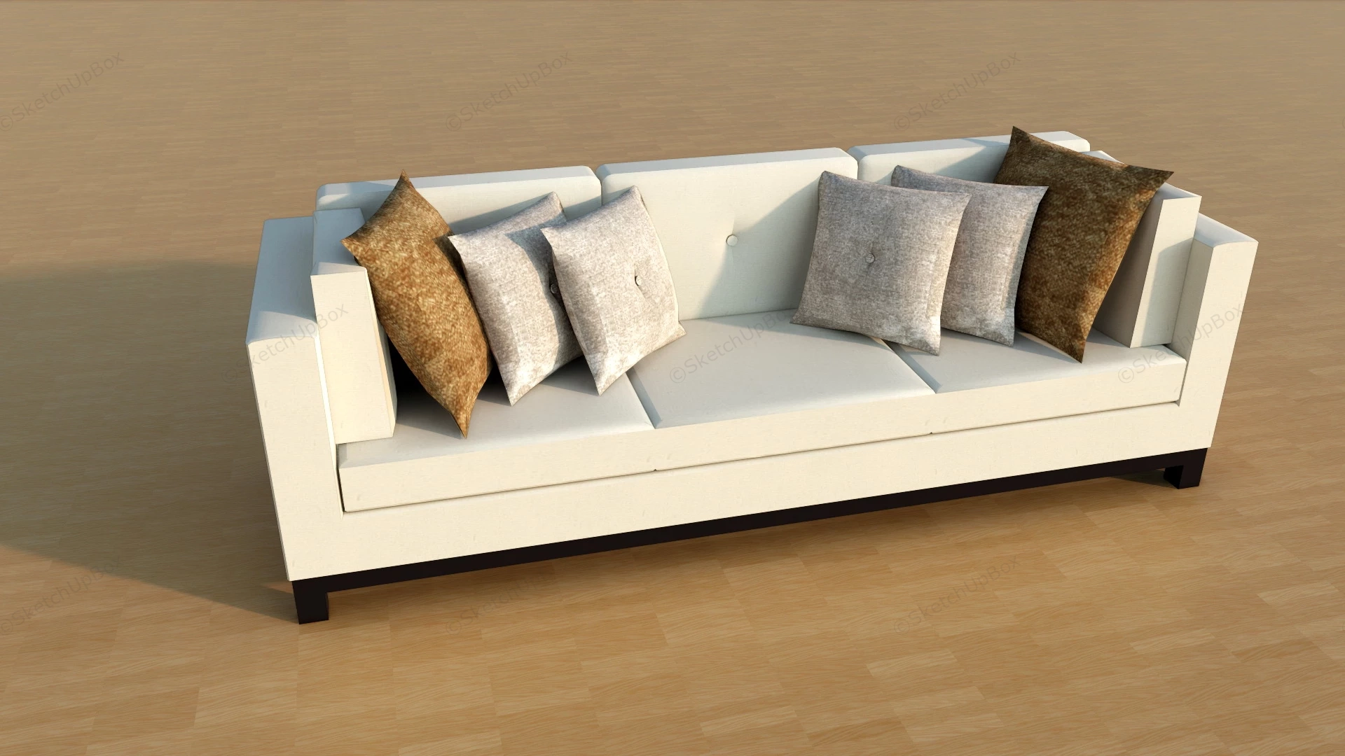 Cream Colored Sofa sketchup model preview - SketchupBox