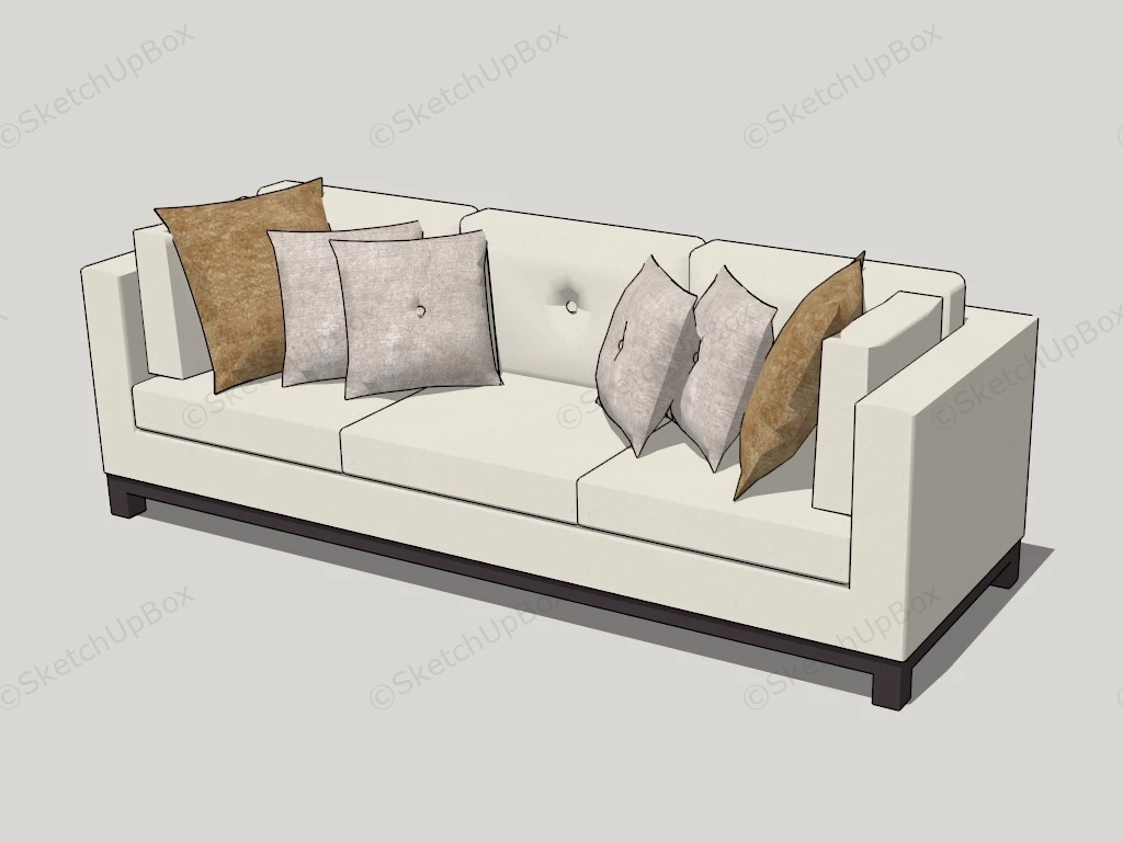 Cream Colored Sofa sketchup model preview - SketchupBox