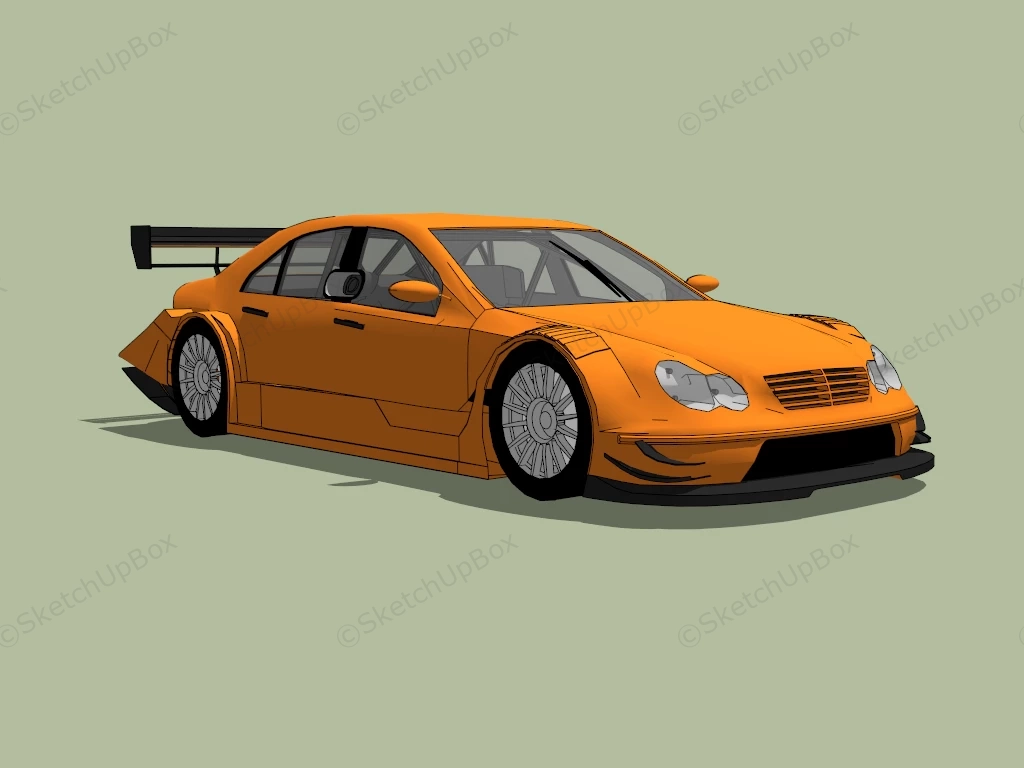 Orange Sports Car sketchup model preview - SketchupBox