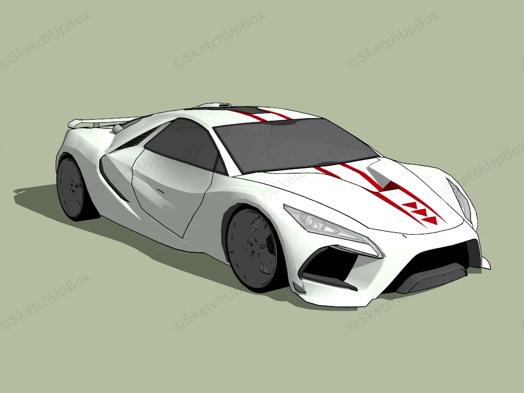 Audi R10 Hypercar Concept sketchup model preview - SketchupBox