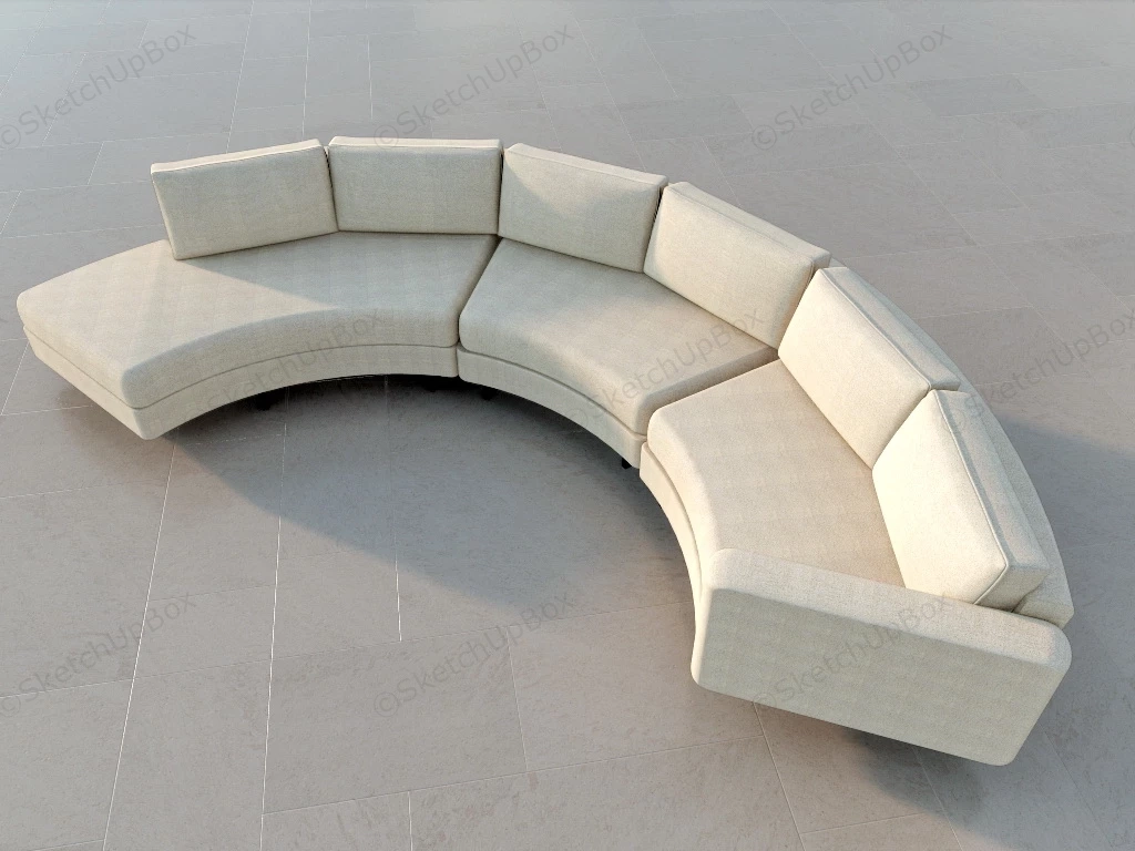 Curved Modern Sectional Sofa sketchup model preview - SketchupBox