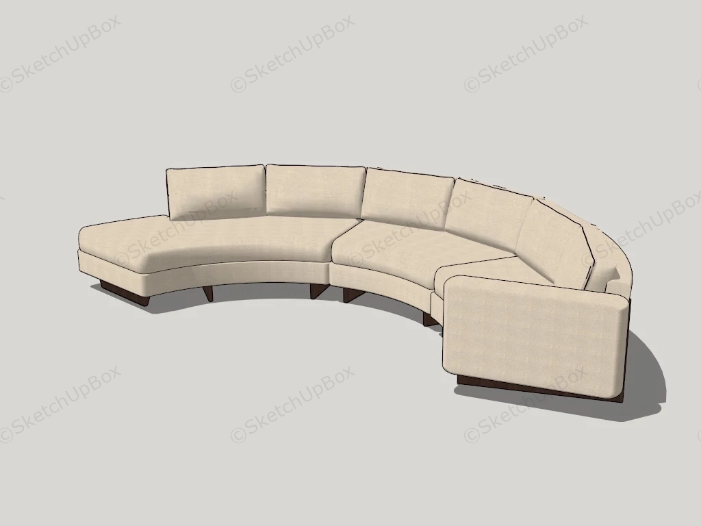 Curved Modern Sectional Sofa sketchup model preview - SketchupBox