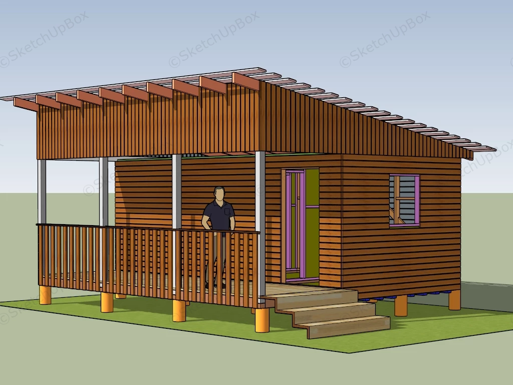 Small Log Cabin sketchup model preview - SketchupBox