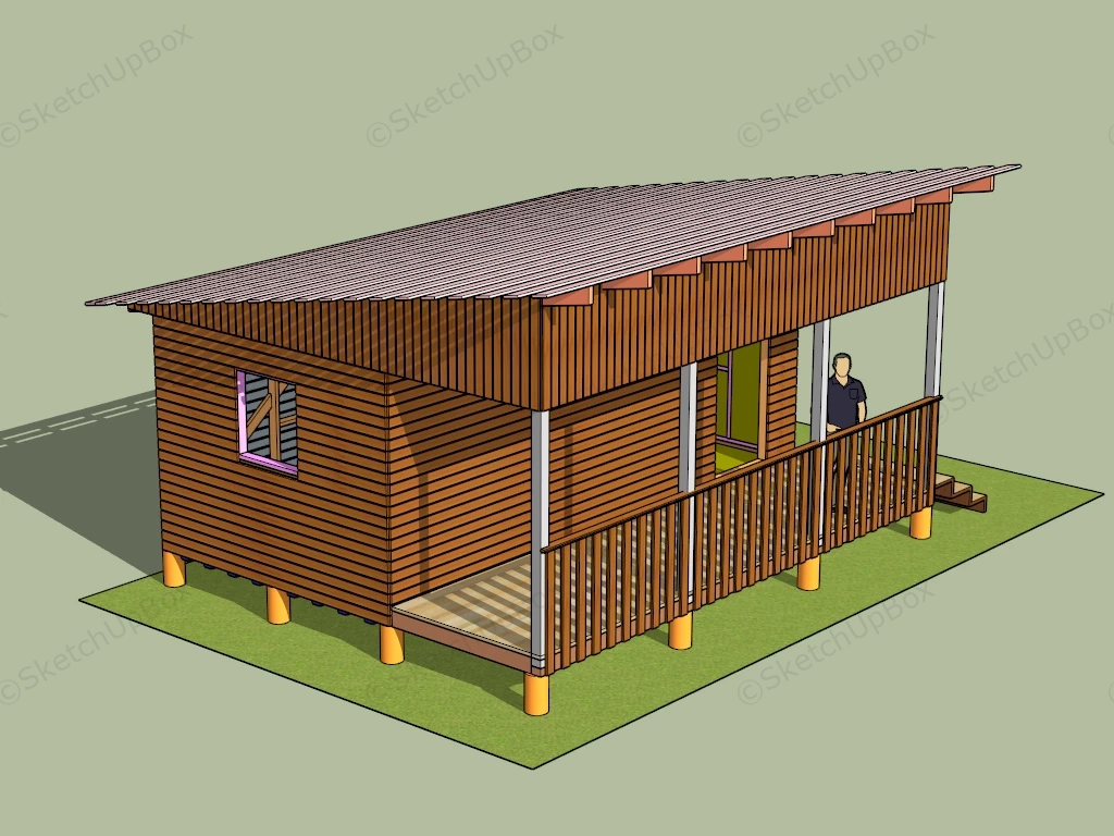 Small Log Cabin sketchup model preview - SketchupBox