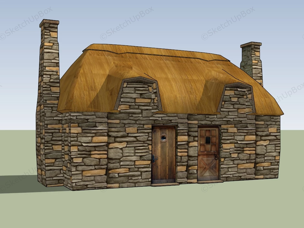 Old Stone Cottage sketchup model preview - SketchupBox