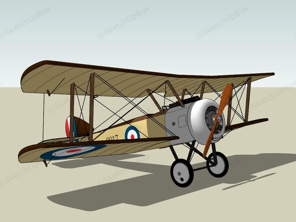 Sopwith Pup Biplane Fighter sketchup model preview - SketchupBox