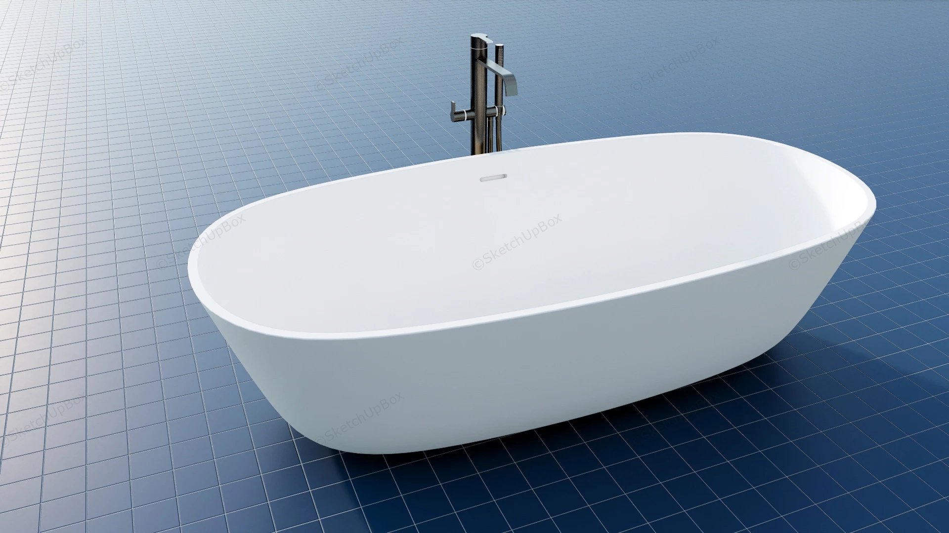 Freestanding Oval Bathtub sketchup model preview - SketchupBox