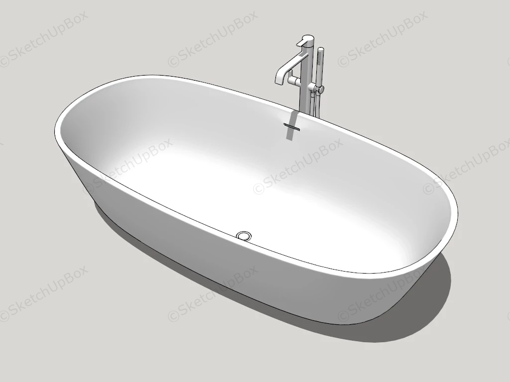 Freestanding Oval Bathtub sketchup model preview - SketchupBox