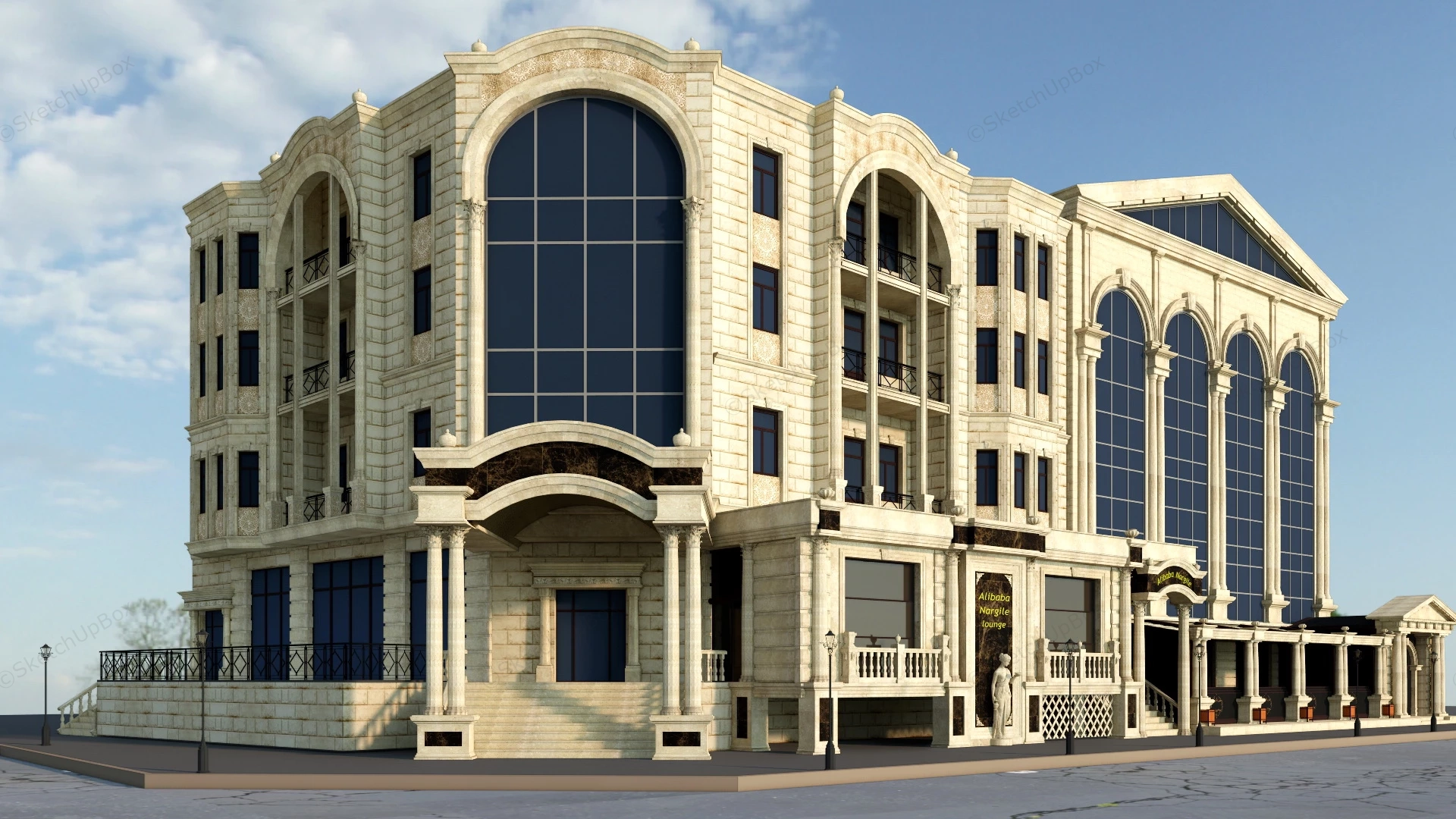 Old Corner Apartment Building sketchup model preview - SketchupBox