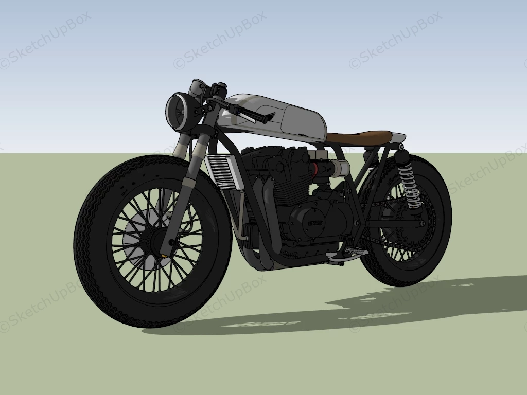 Classic Honda Motorcycle sketchup model preview - SketchupBox