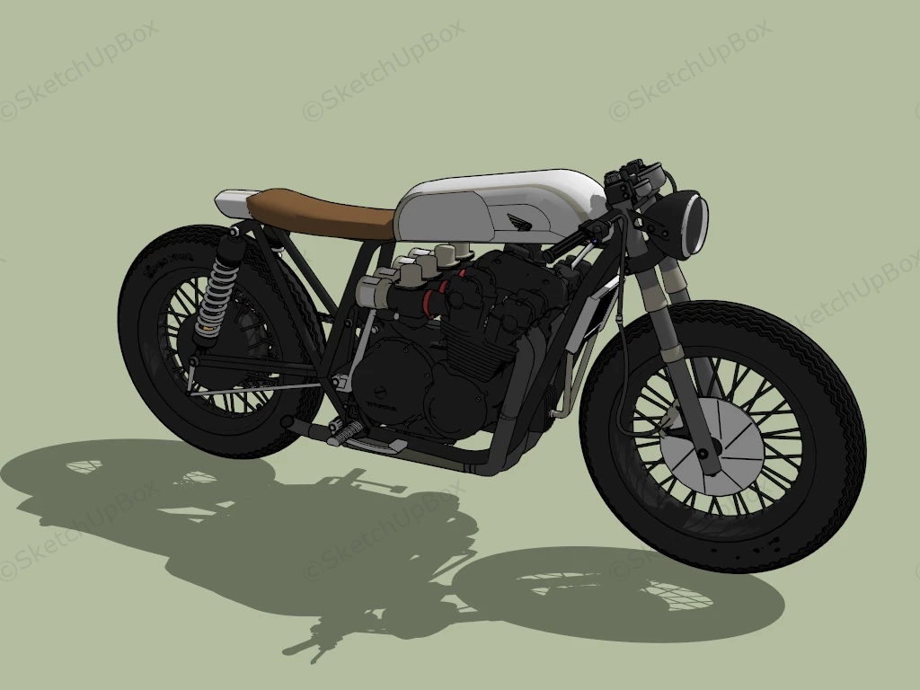 Classic Honda Motorcycle sketchup model preview - SketchupBox