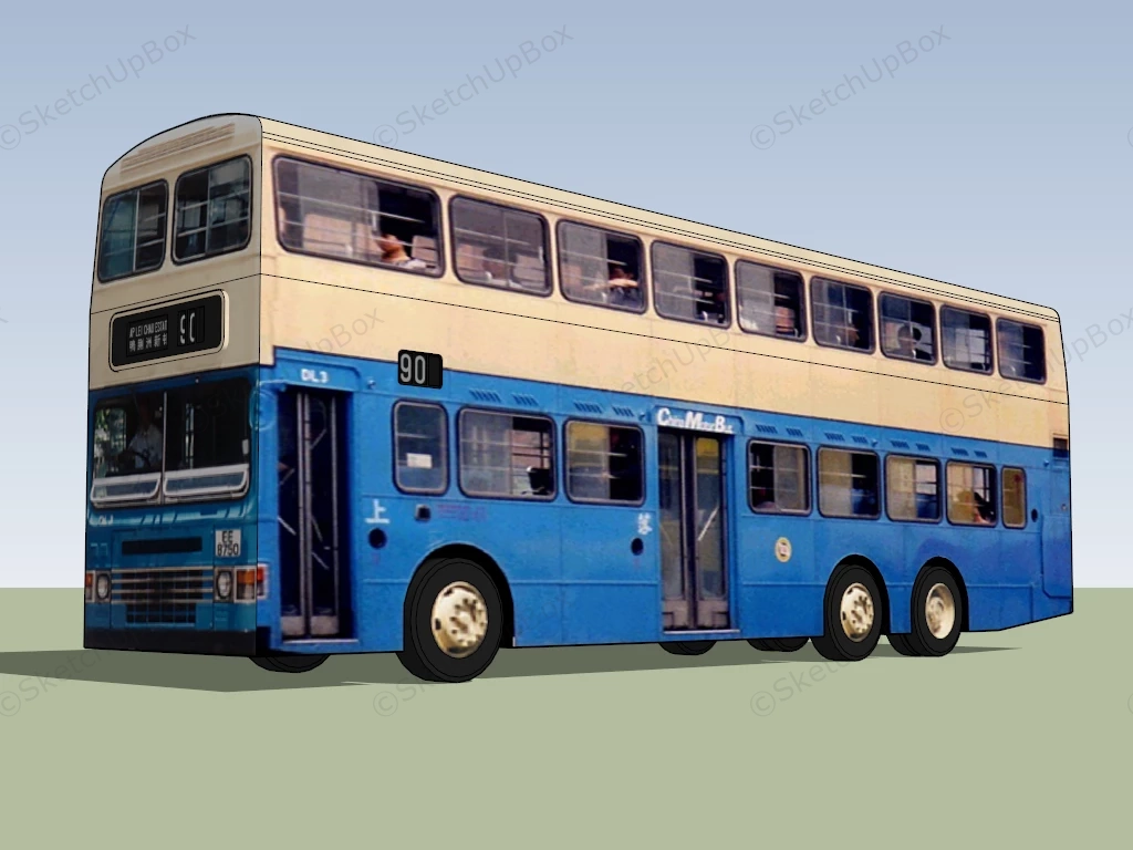 Old Double Decker Bus sketchup model preview - SketchupBox