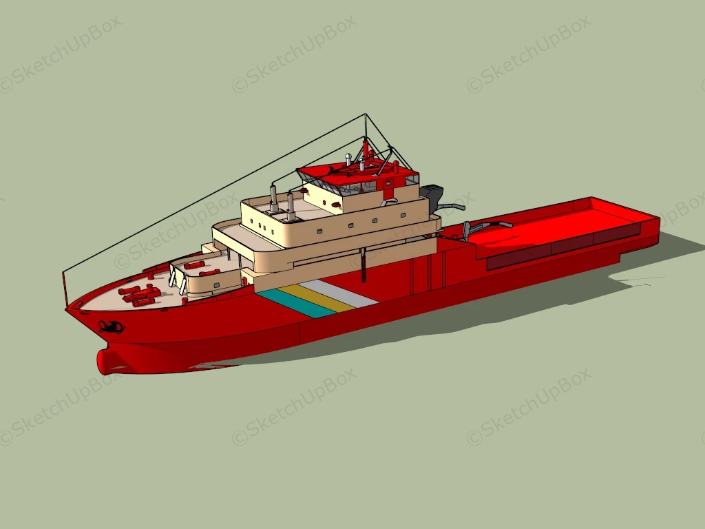 Scientific Research Vessel sketchup model preview - SketchupBox