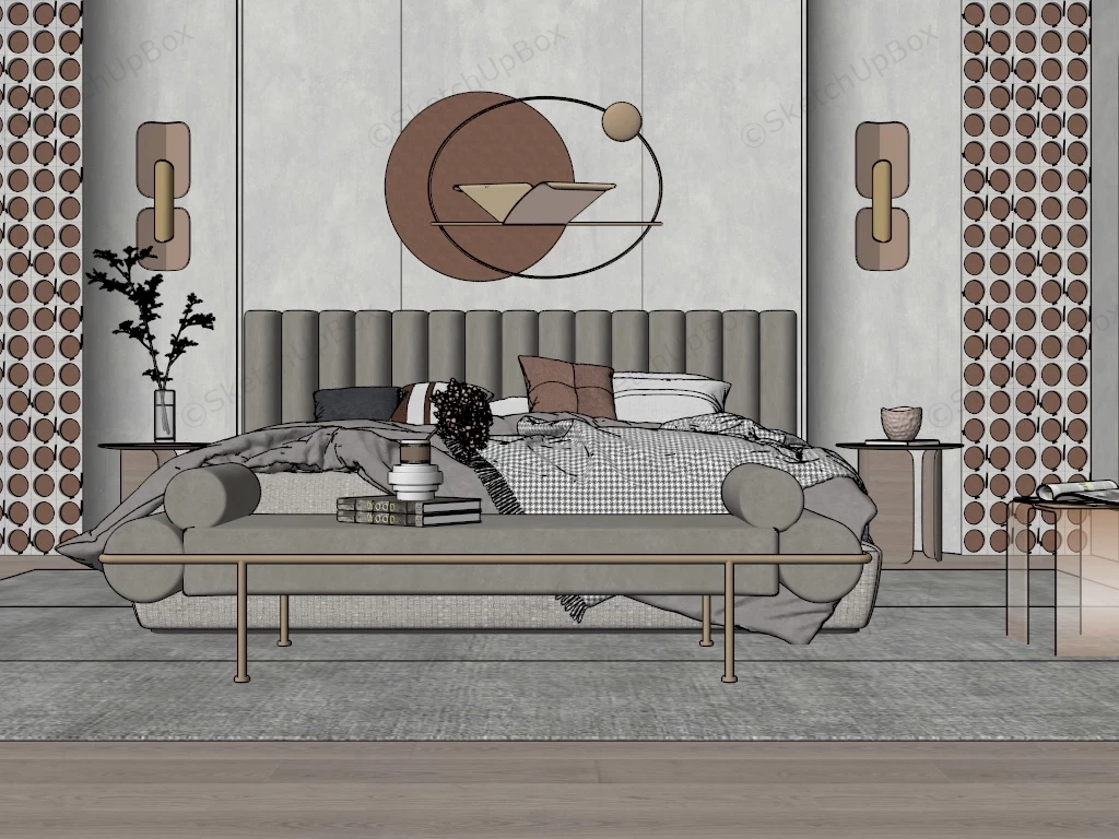 Wabi Sabi Bedroom Design sketchup model preview - SketchupBox