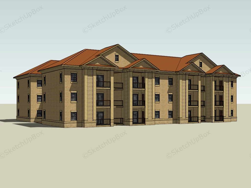 Old Town Apartment Buildings sketchup model preview - SketchupBox