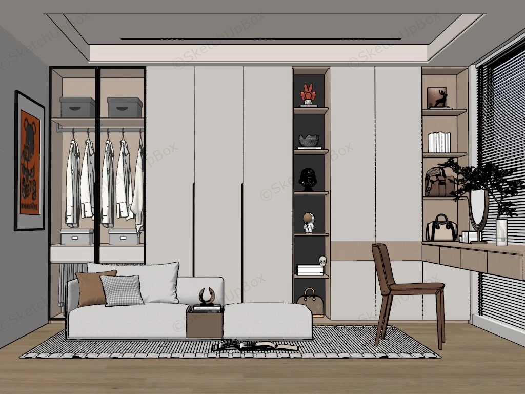 Modern Dressing Room Design sketchup model preview - SketchupBox