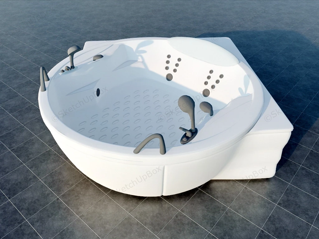 Corner Jacuzzi Bathtub sketchup model preview - SketchupBox