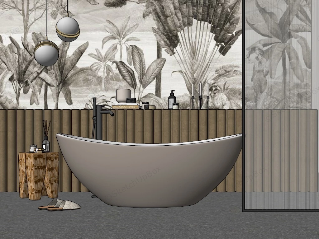 Freestanding Soaker Tub sketchup model preview - SketchupBox