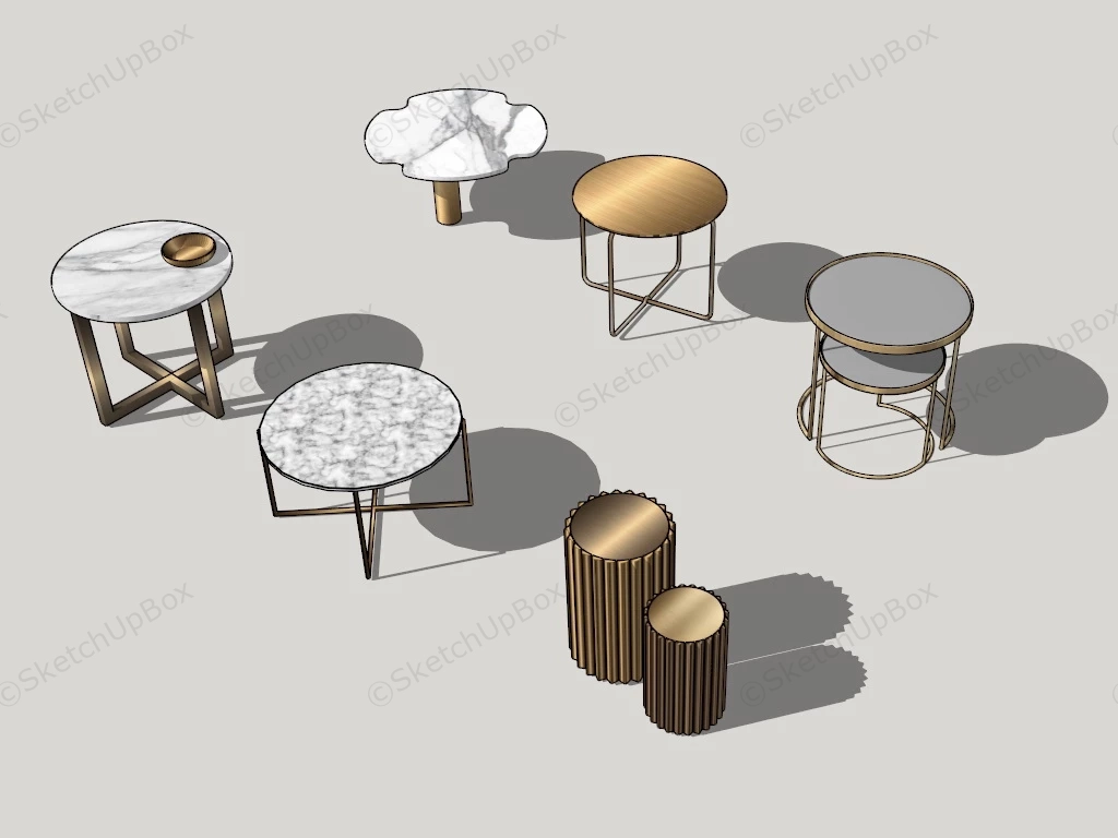 Side Table Collection sketchup model preview - SketchupBox